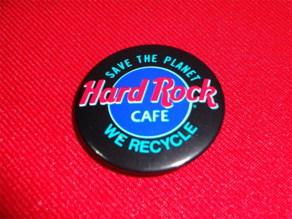 Hard Rock Cafe Button Pin Save The Planet We Recycle -061317